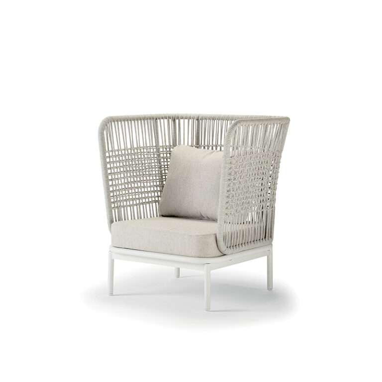 High-Back Armchair - White