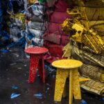 Stool / Side Table - Orange | Low Stools