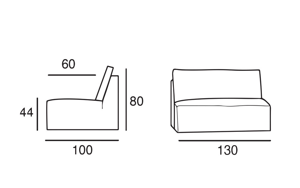 Armless Chair 2 Seats 130 cm | 2 Seater