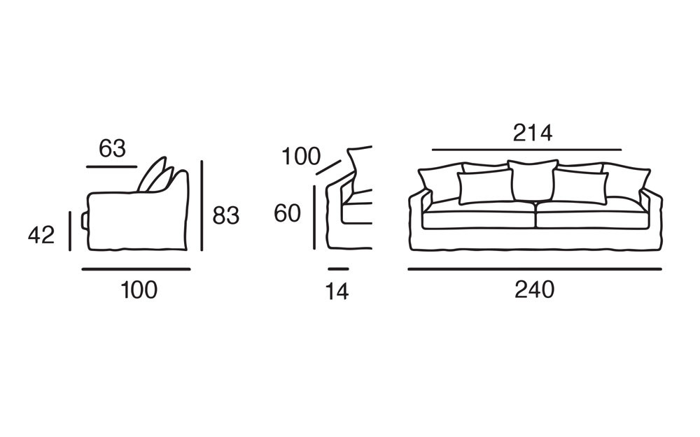 4 Seats Sofa 240 cm | 4 Seater