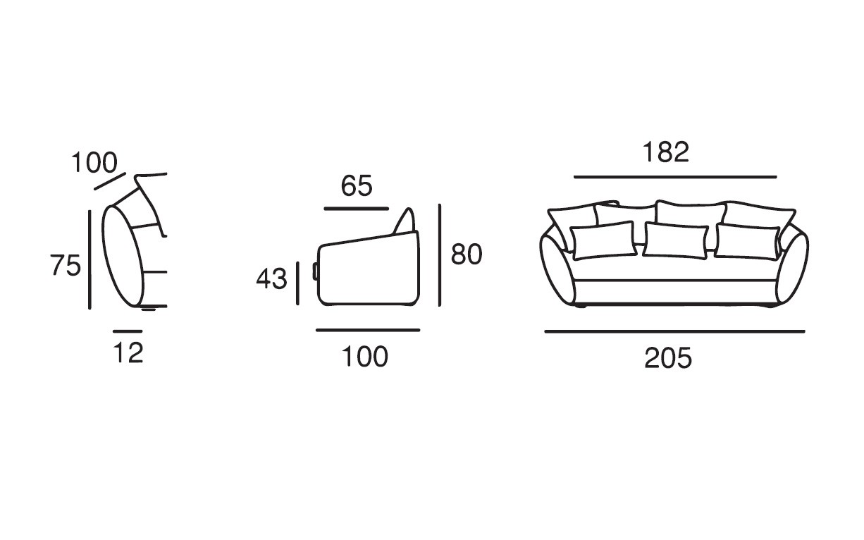 4 Seats Sofa 205 cm | 4 Seater