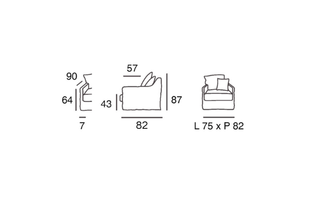 Armchair 75 cm | 1 Seater