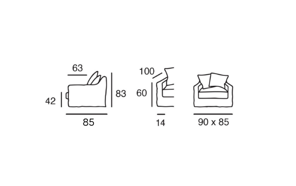 Armchair 90x85 cm | 1 Seater