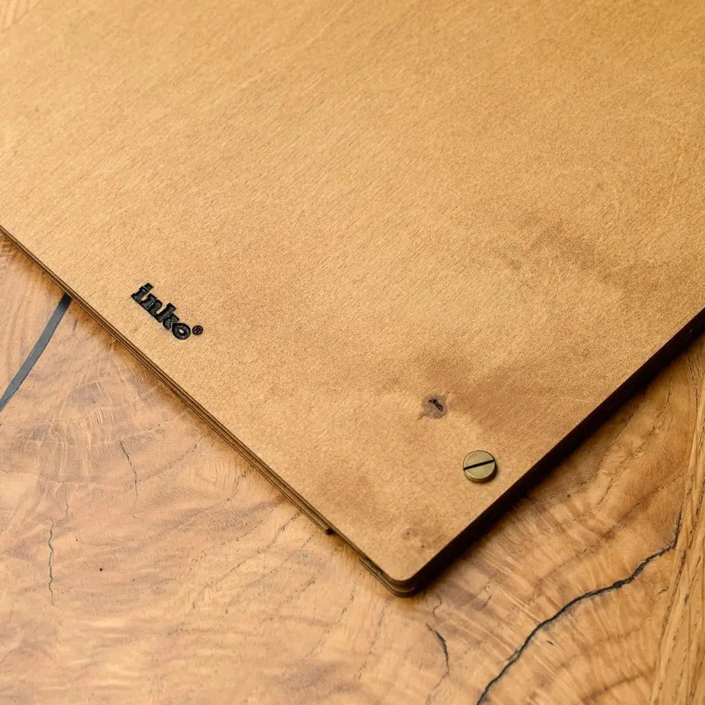 Wooden Menu Cover fastened on Leather Strap (M01A2) - Oak | Wooden Menu Covers