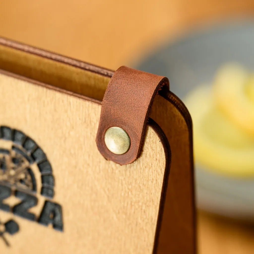 Wooden Tabletop with QR Code Menu Sign (QP04) | Plywood Stand