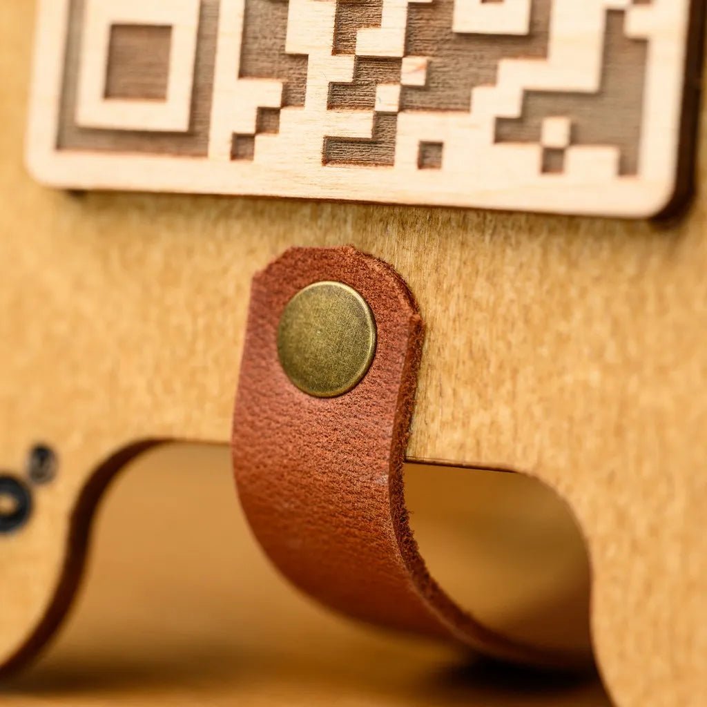 Wooden Tabletop with QR Code Menu Sign (QP04) | Plywood Stand