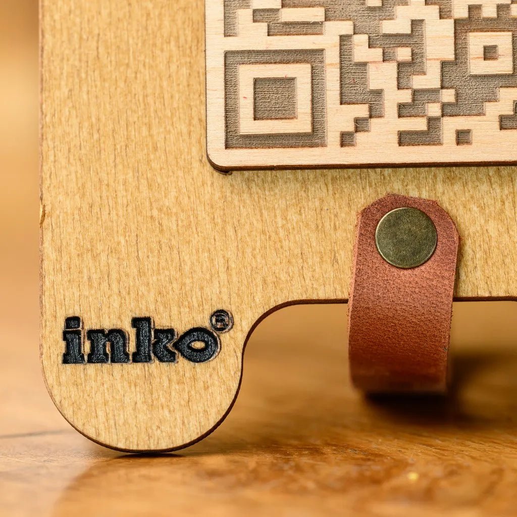 Wooden Tabletop with QR Code Menu Sign (QP04) | Plywood Stand