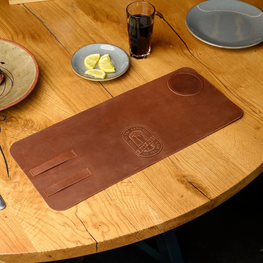 Beer Placemat in Crazy Horse leather (LP002) | Placemats & Coasters