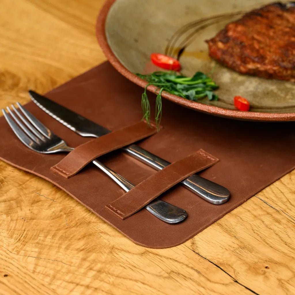 Beer Placemat in Crazy Horse leather (LP002) | Placemats & Coasters