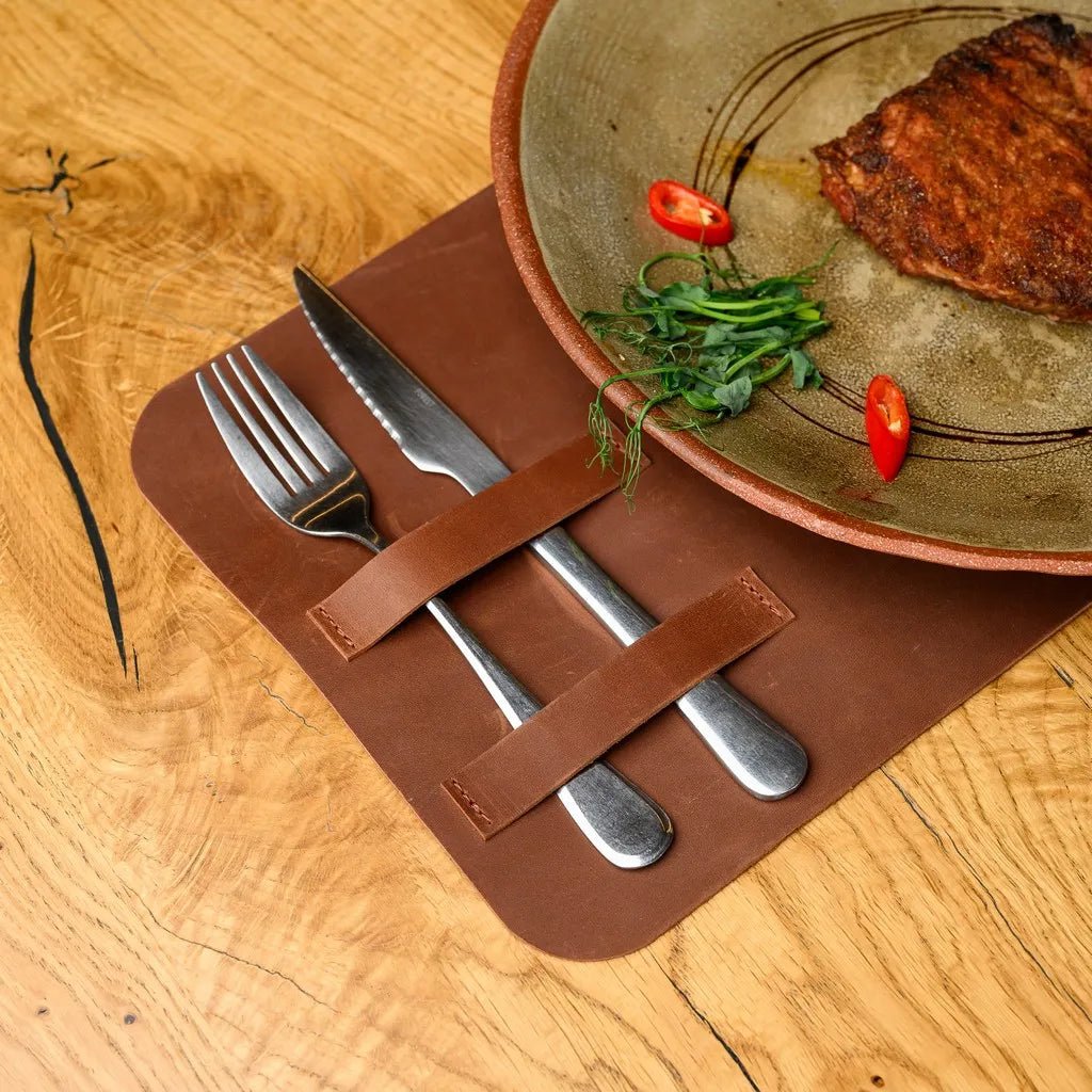 Beer Placemat in Crazy Horse leather (LP002) | Placemats & Coasters