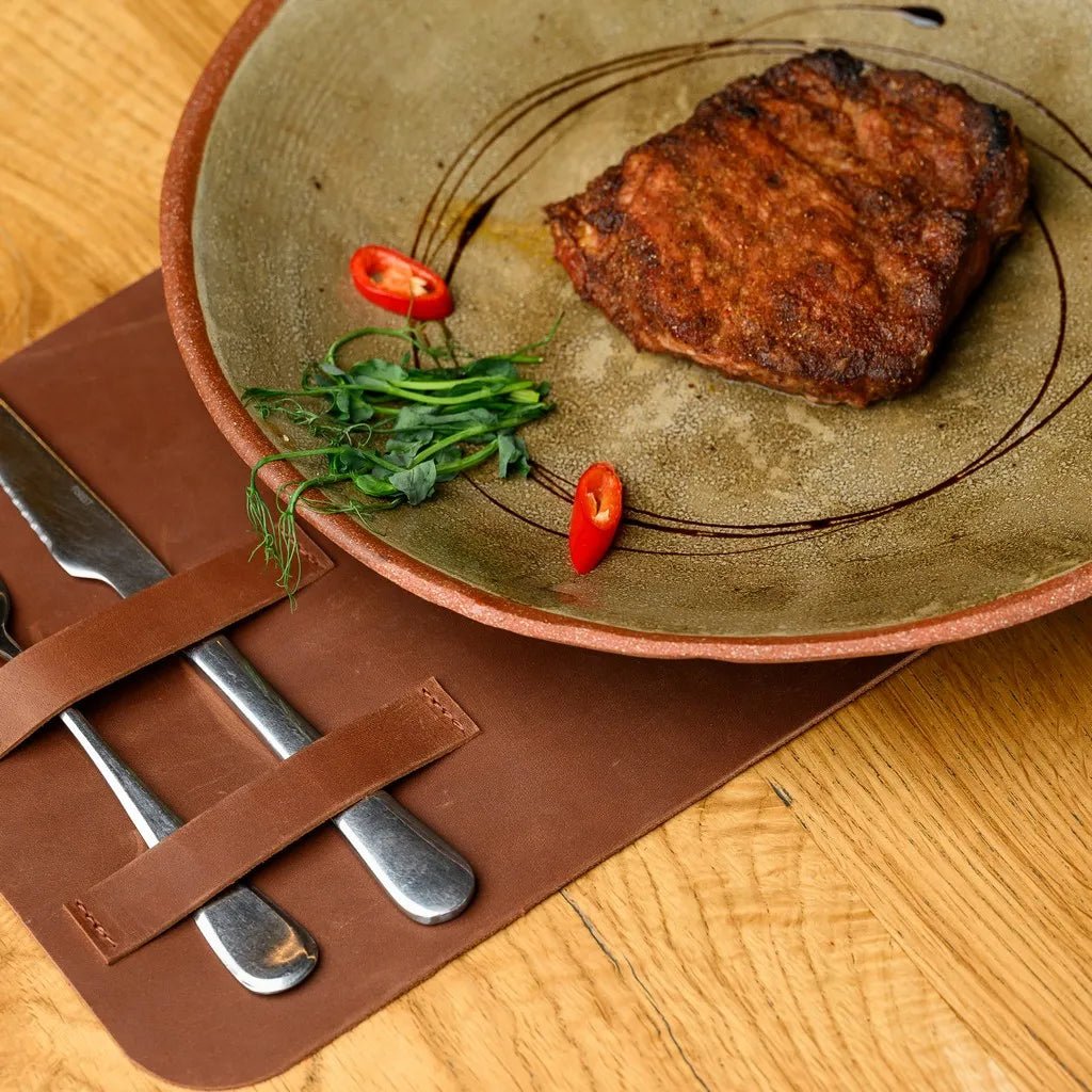Beer Placemat in Crazy Horse leather (LP002) | Placemats & Coasters