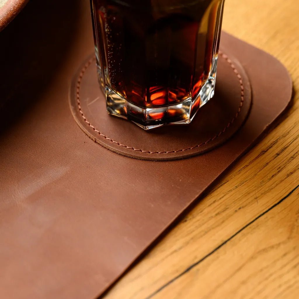 Beer Placemat in Crazy Horse leather (LP002) | Placemats & Coasters