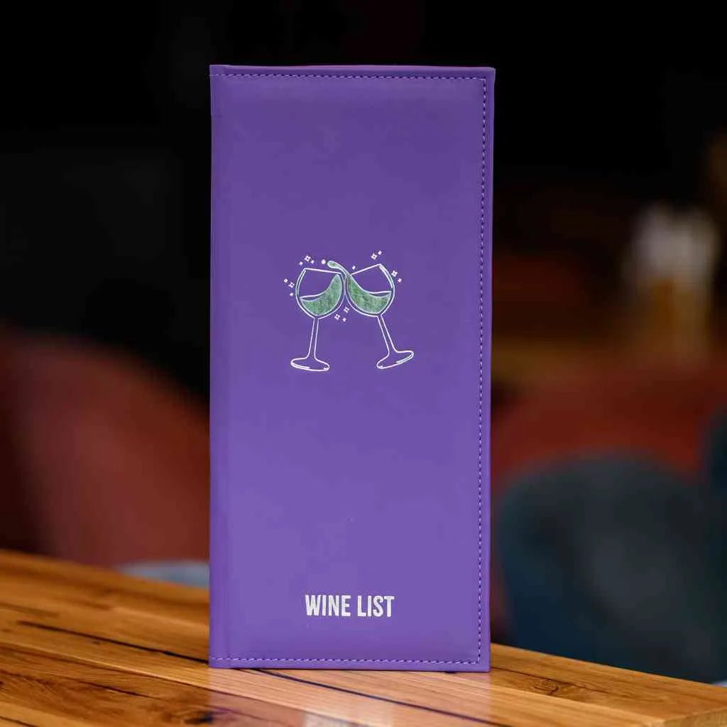Faux Leather Wine List Menu Cover with hidden screws (FM02A6) | Faux Leather
