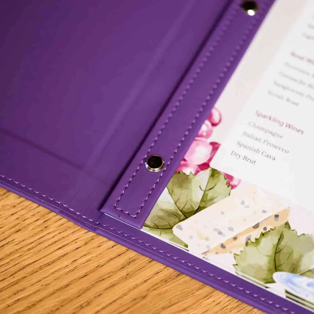 Faux Leather Wine List Menu Cover with hidden screws (FM02A6) | Faux Leather