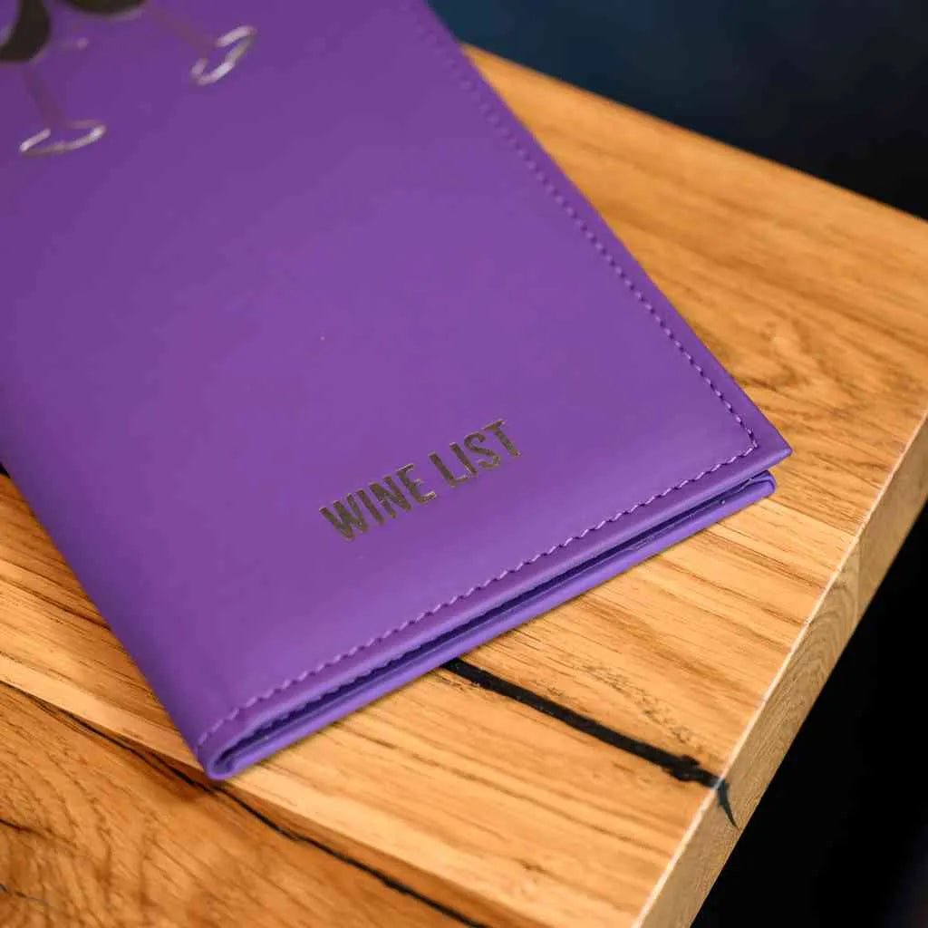 Faux Leather Wine List Menu Cover with hidden screws (FM02A6) | Faux Leather