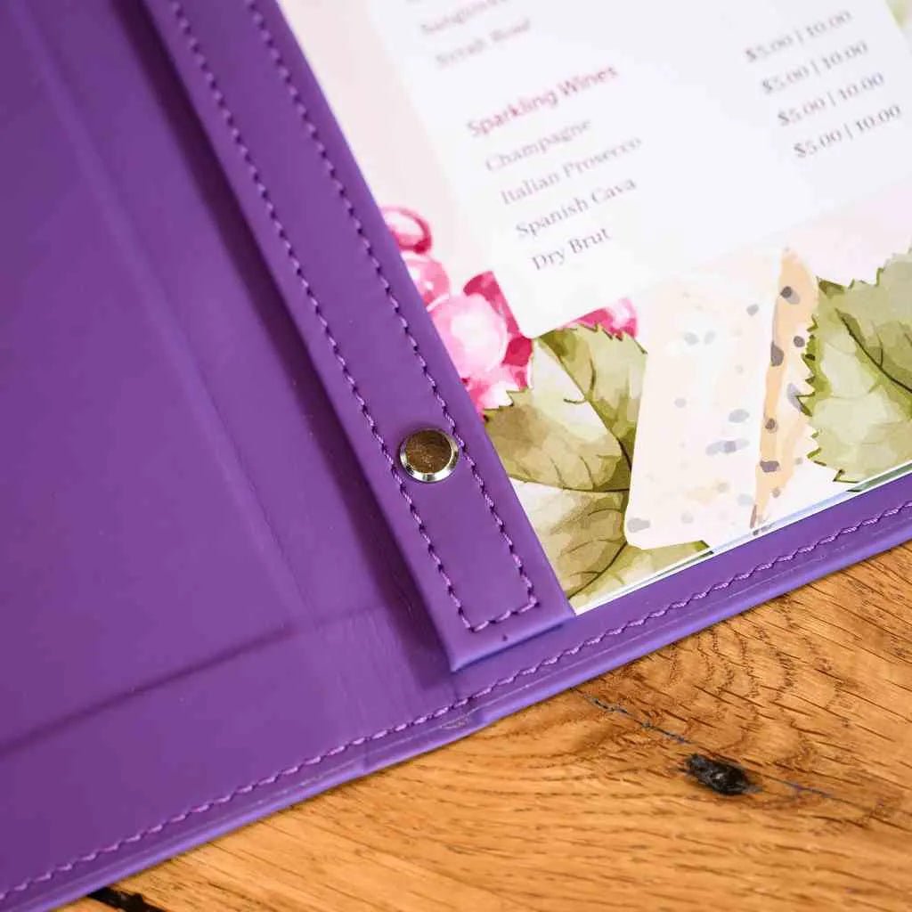 Faux Leather Wine List Menu Cover with hidden screws (FM02A6) | Faux Leather