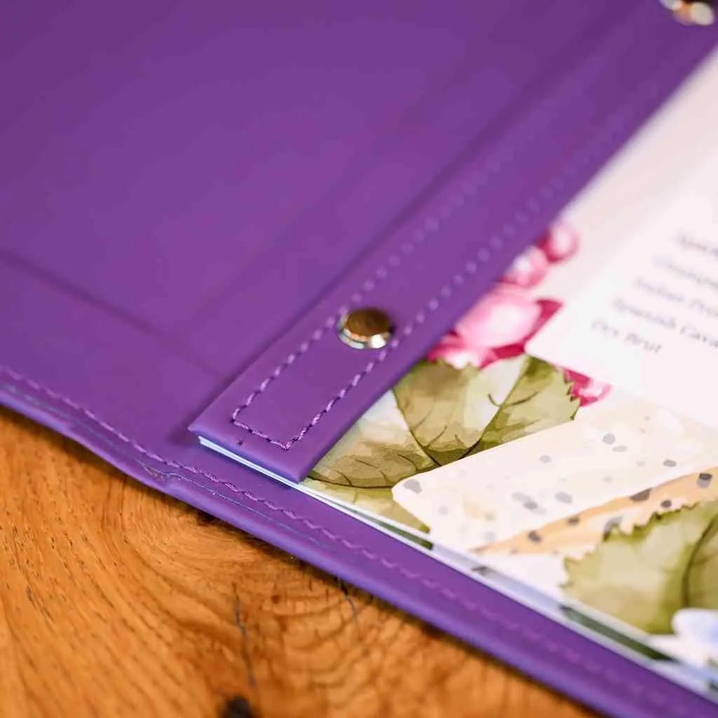 Faux Leather Wine List Menu Cover with hidden screws (FM02A6) | Faux Leather