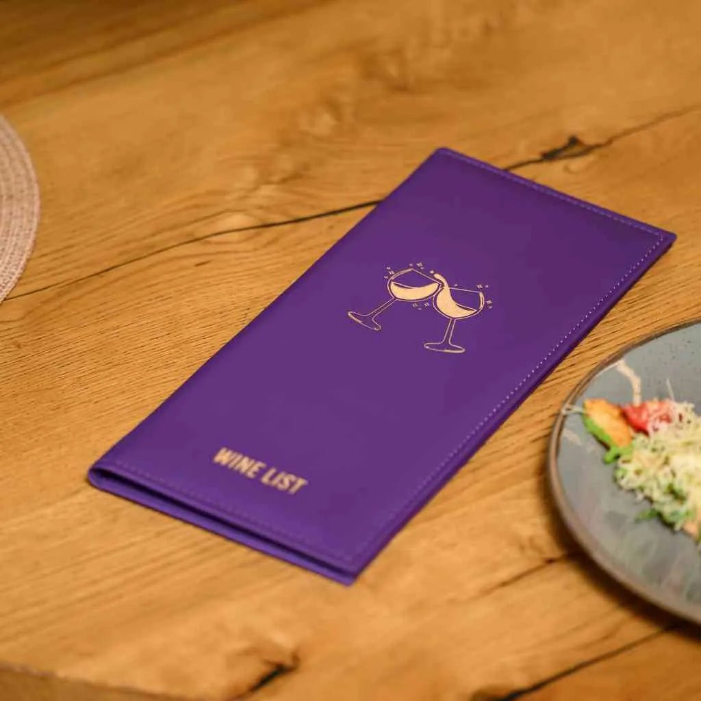 Faux Leather Wine List Menu Cover with hidden screws (FM02A6) | Faux Leather