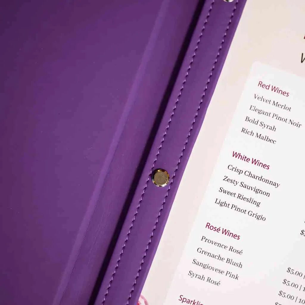 Faux Leather Wine List Menu Cover with hidden screws (FM02A6) | Faux Leather