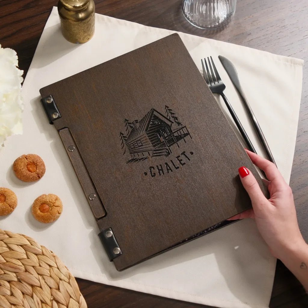 Hardcover Wooden Menu Cover (PM02A2) | Wooden Menu Covers