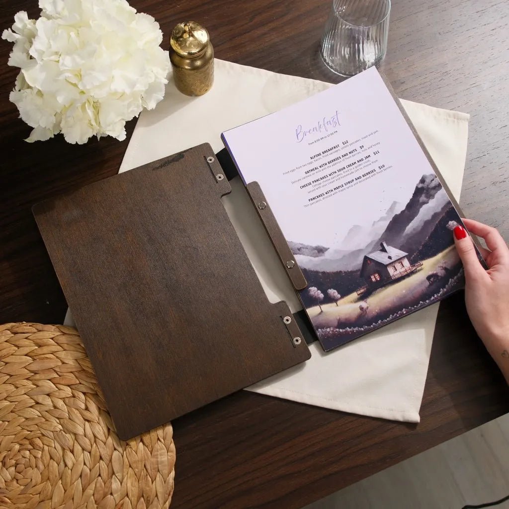 Hardcover Wooden Menu Cover (PM02A2) | Wooden Menu Covers