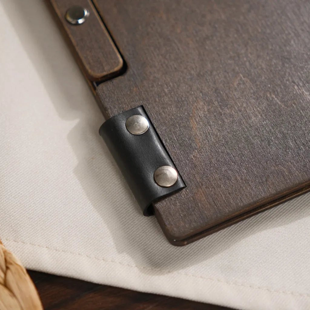 Hardcover Wooden Menu Cover (PM02A2) | Wooden Menu Covers
