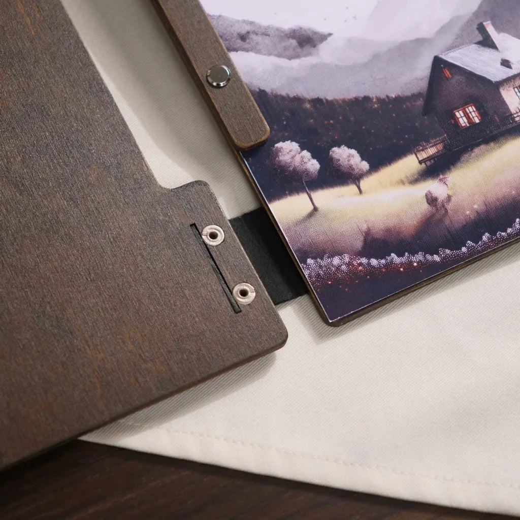 Hardcover Wooden Menu Cover (PM02A2) | Wooden Menu Covers