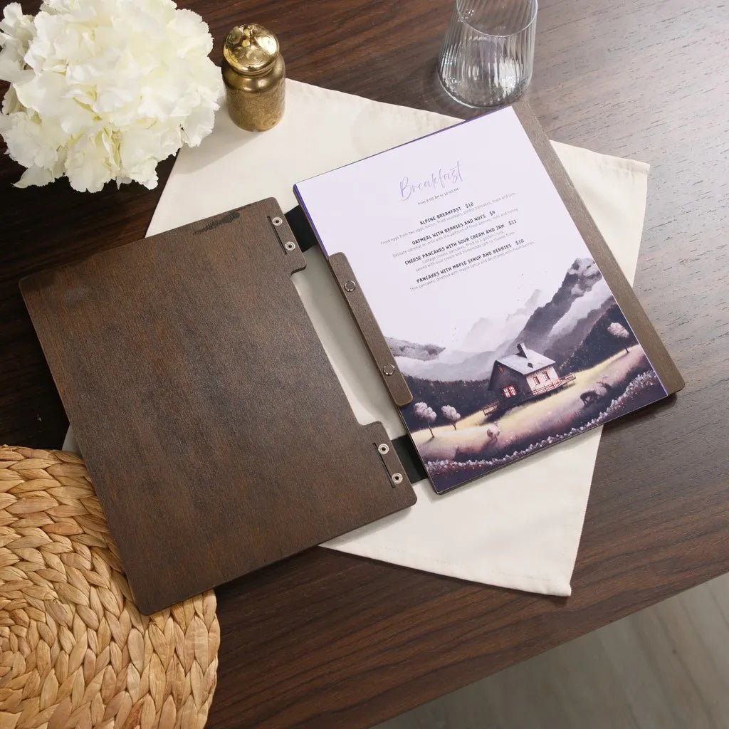 Hardcover Wooden Menu Cover (PM02A2) | Wooden Menu Covers