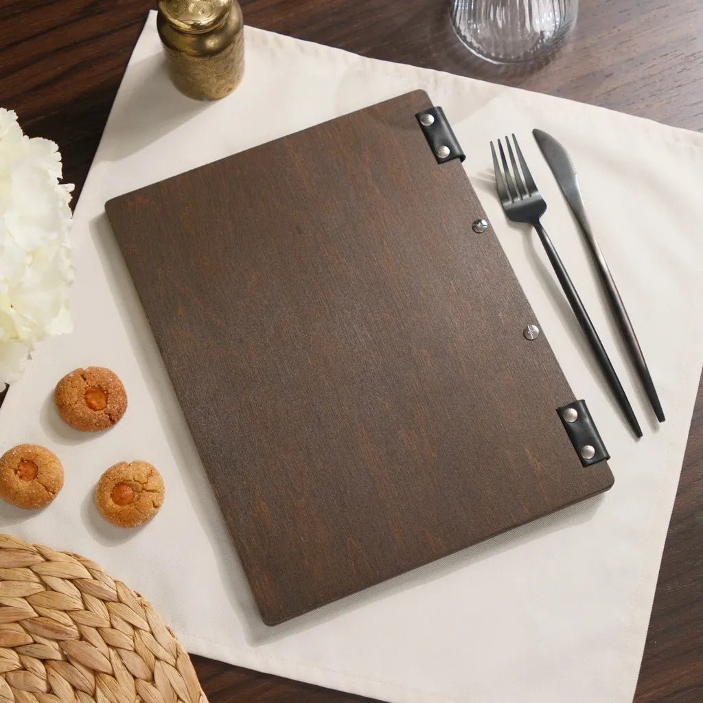 Hardcover Wooden Menu Cover (PM02A2) | Wooden Menu Covers