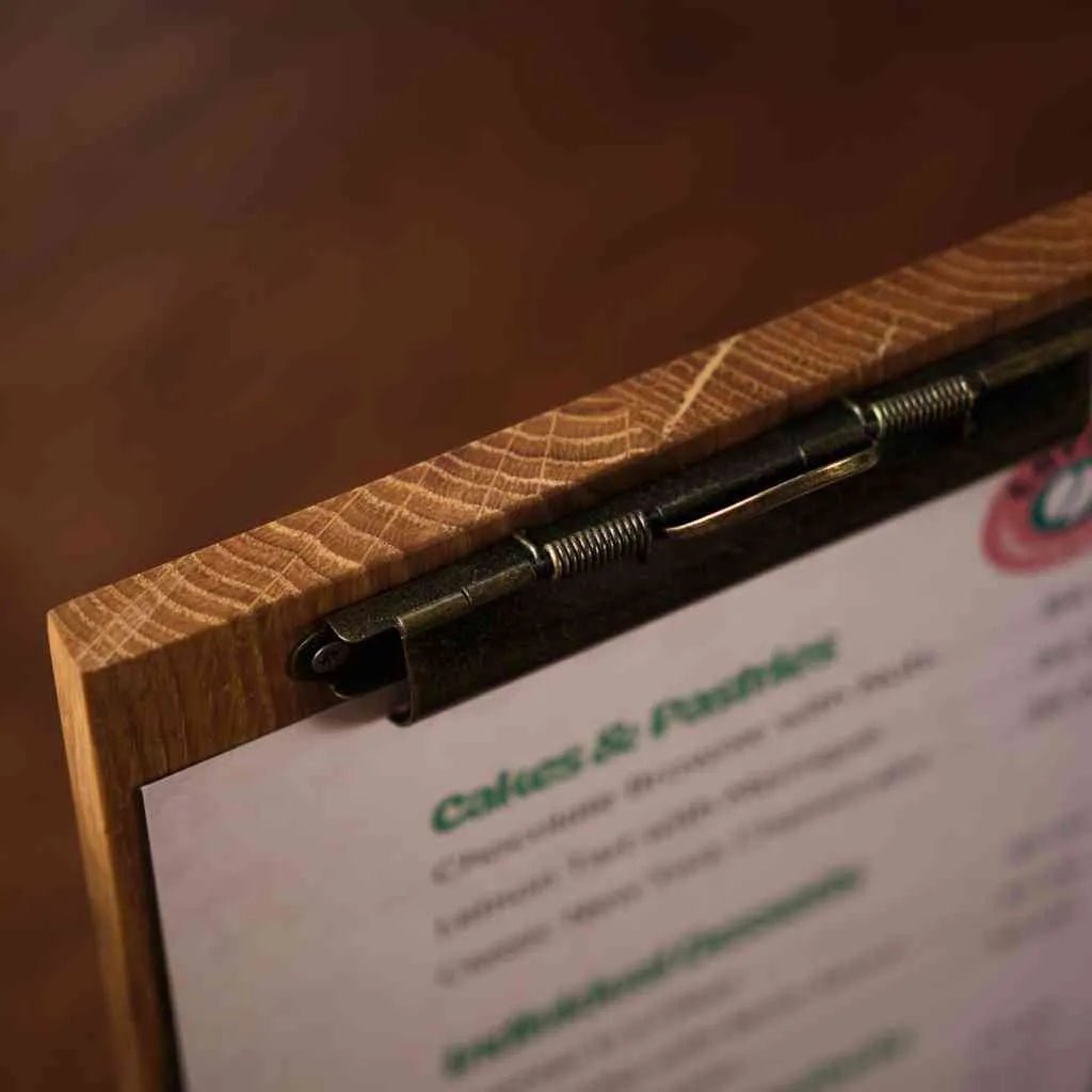 Table Stand Menu Holder for A5 Sheets with Brass binder (TT401A5) | Table Stands