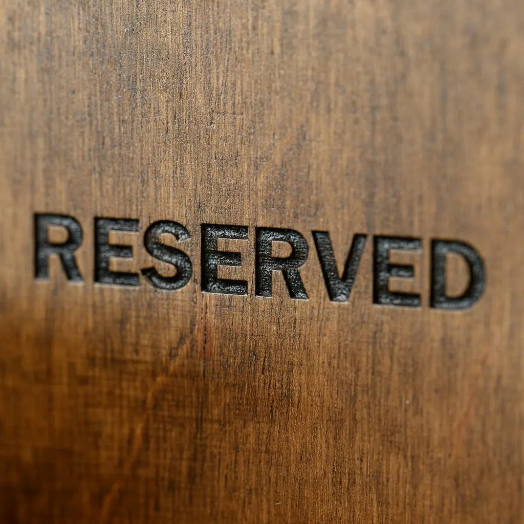 Tabletop Reserve Plate made of Plywood (TR06) | Reserve Table Signs