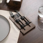 Wooden Cutlery Holder with Leather Holdings (CHW07) | Cutlery Holders