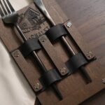 Wooden Cutlery Holder with Leather Holdings (CHW07) | Cutlery Holders