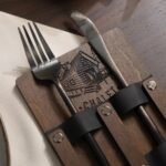 Wooden Cutlery Holder with Leather Holdings (CHW07) | Cutlery Holders