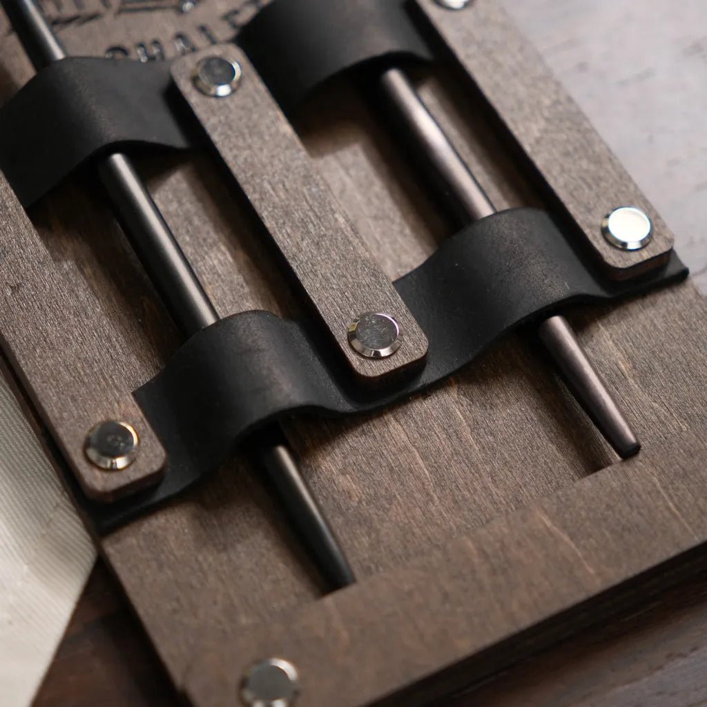 Wooden Cutlery Holder with Leather Holdings (CHW07) | Cutlery Holders
