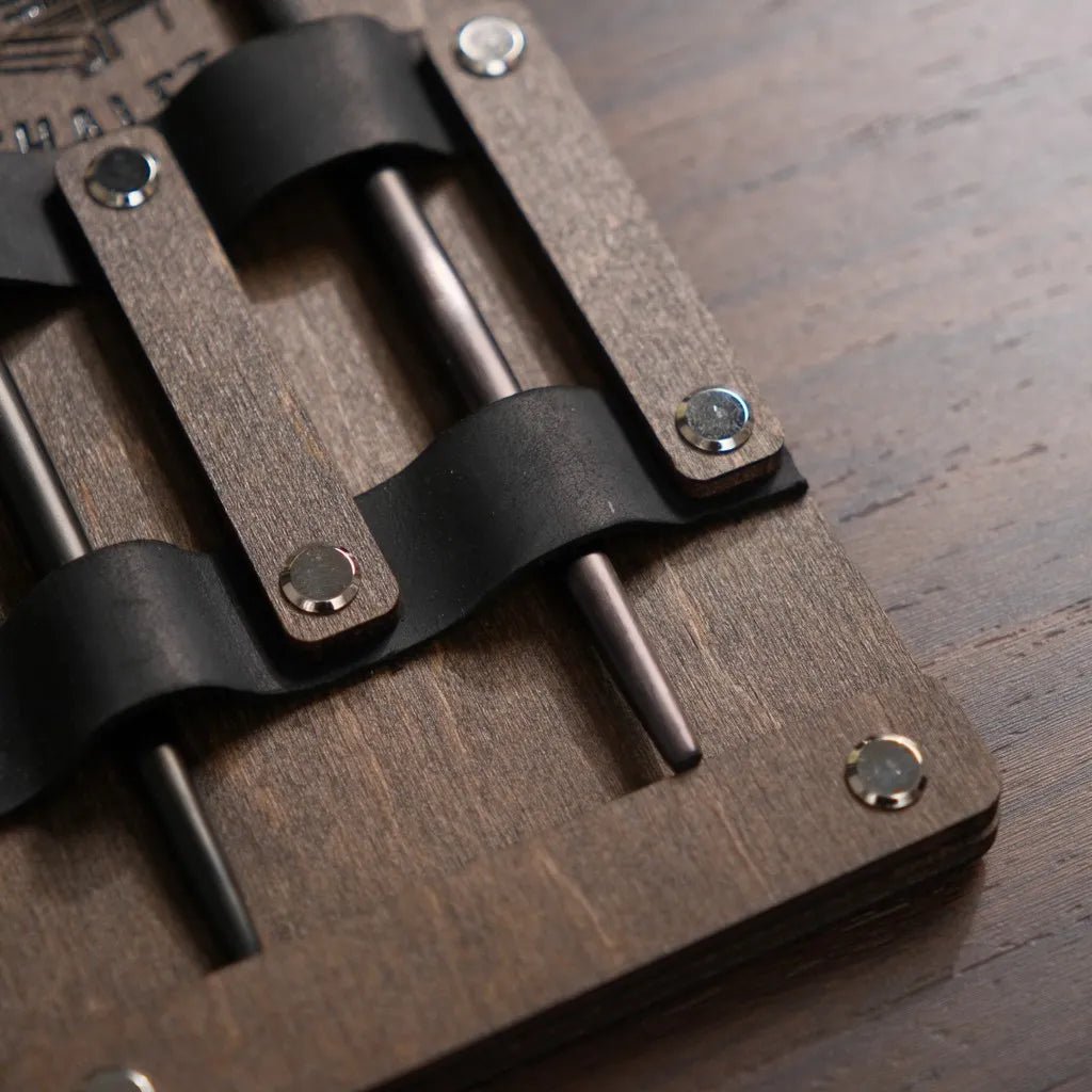 Wooden Cutlery Holder with Leather Holdings (CHW07) | Cutlery Holders