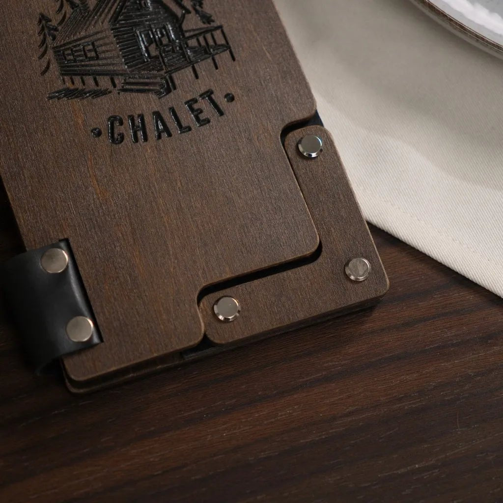 Black Walnut Wood Check Presenter – Hardcover Bill Holder R211 | Check Presenters