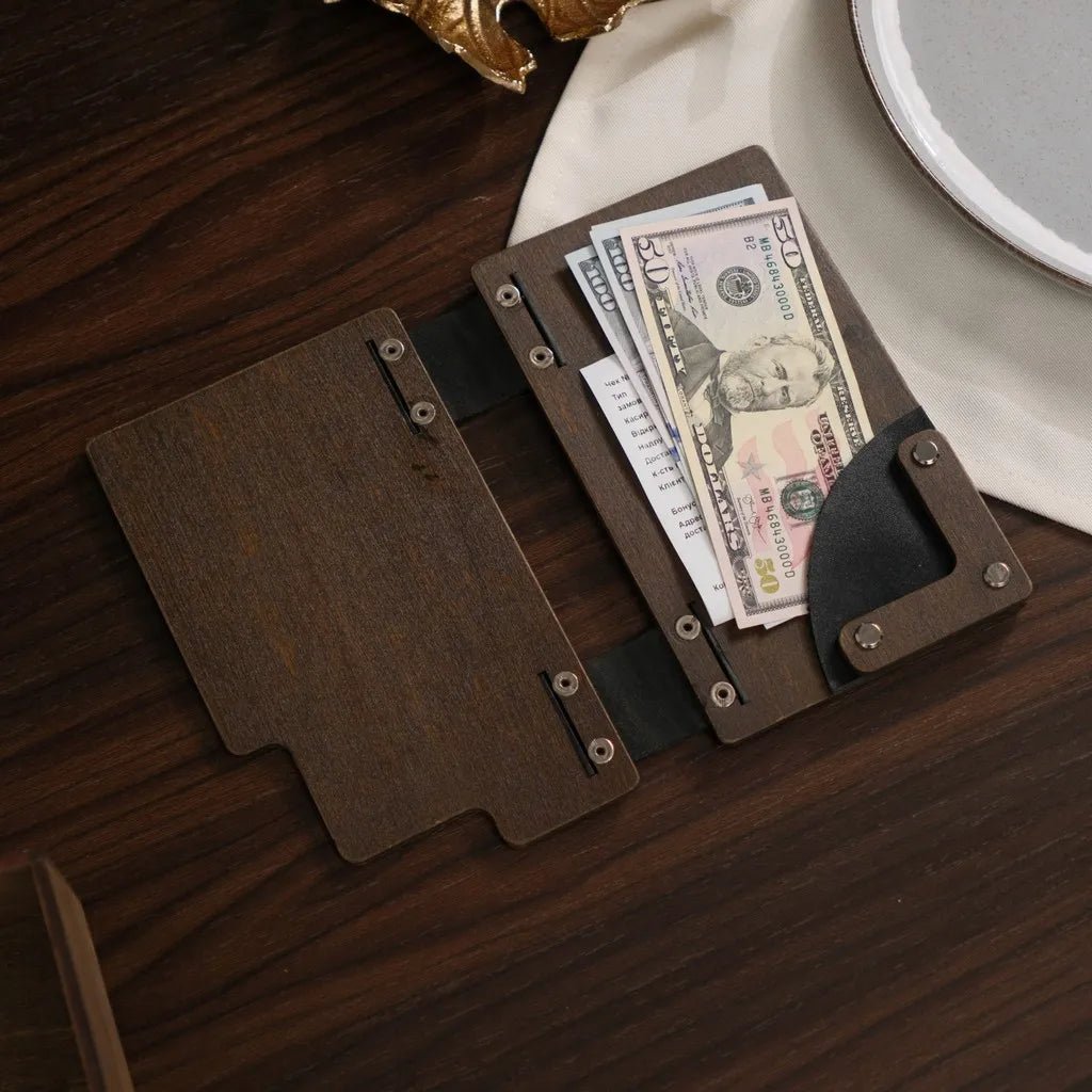 Black Walnut Wood Check Presenter – Hardcover Bill Holder R211 | Check Presenters