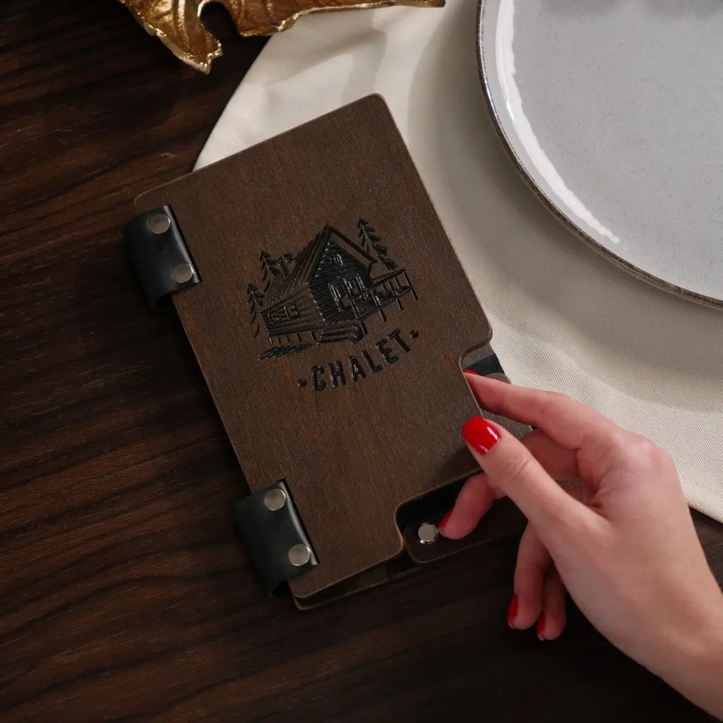 Black Walnut Wood Check Presenter – Hardcover Bill Holder R211 | Check Presenters
