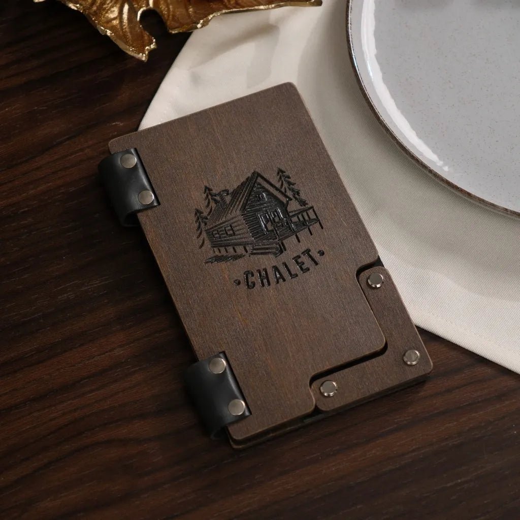 Black Walnut Wood Check Presenter – Hardcover Bill Holder R211 | Check Presenters