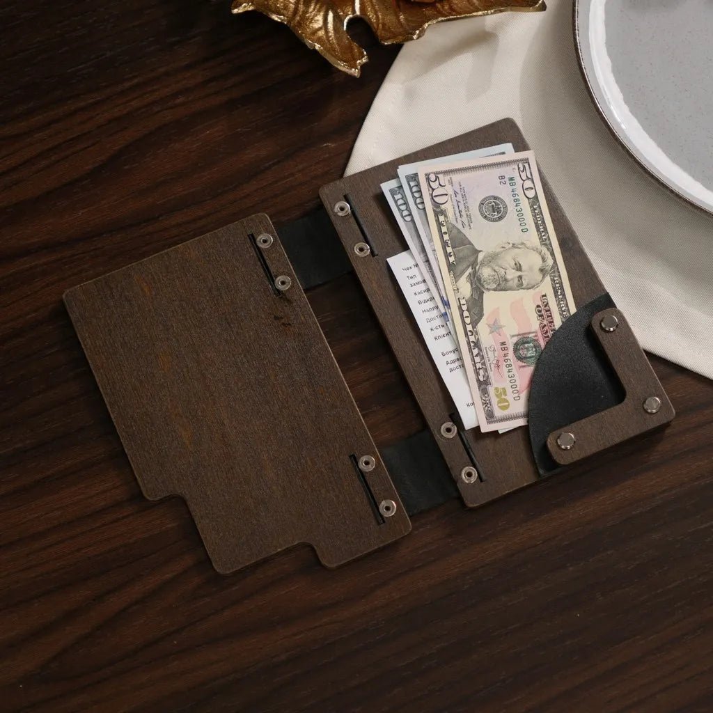 Black Walnut Wood Check Presenter – Hardcover Bill Holder R211 | Check Presenters