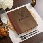 Wooden Menu Cover with Leather Spine (M06A5) | Menu Holder
