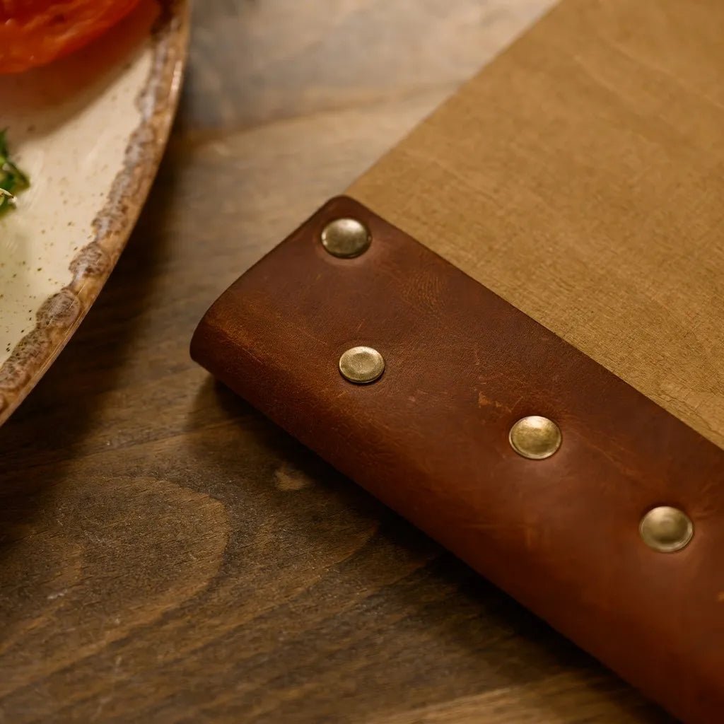 Wooden Menu Cover with Leather Spine (M06A5) | Menu Holder
