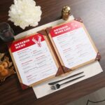 Wooden Menu Cover with Leather Spine (M06A5) | Menu Holder