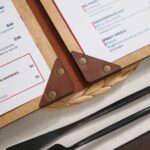Wooden Menu Cover with Leather Spine (M06A5) | Menu Holder