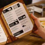 Wooden Menu Cover with Leather Spine (M06A5) | Menu Holder